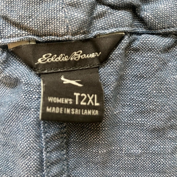 Eddie Bauer Linen Tie-Up Top - Picture 2 of 6